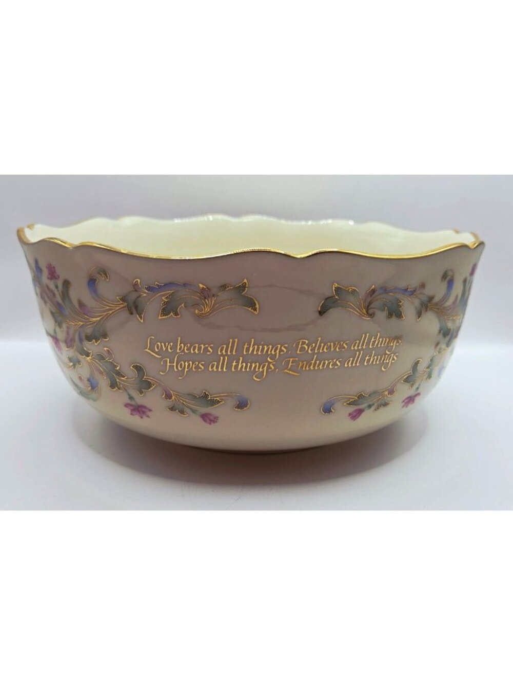Lenox Love Is Collection 8-inch Centerpiece Wedding Bowl Ivory Porcelain USA